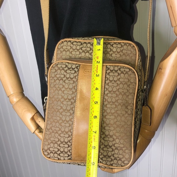 COACH Micro CC Monogram Canvas & Suede Compact Crossbody Shoulder Bag UNISEX - Picture 11 of 15